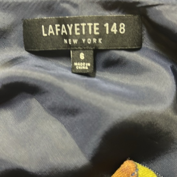 Lafayette 148 Susie Printed Skirt Green Blue - Picture 6 of 7